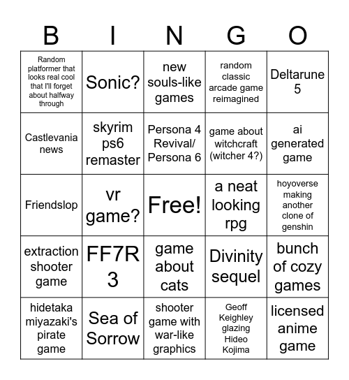 nobeards sgf bingo Card