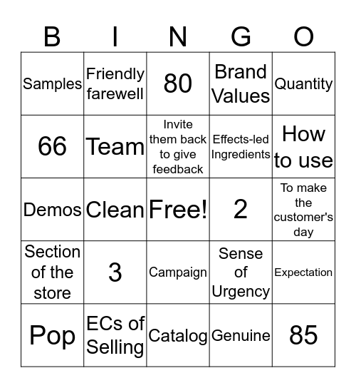 CER Bingo Card