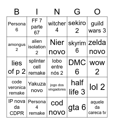 Bingo Card - Summer Game Fest 2026 Bingo Card