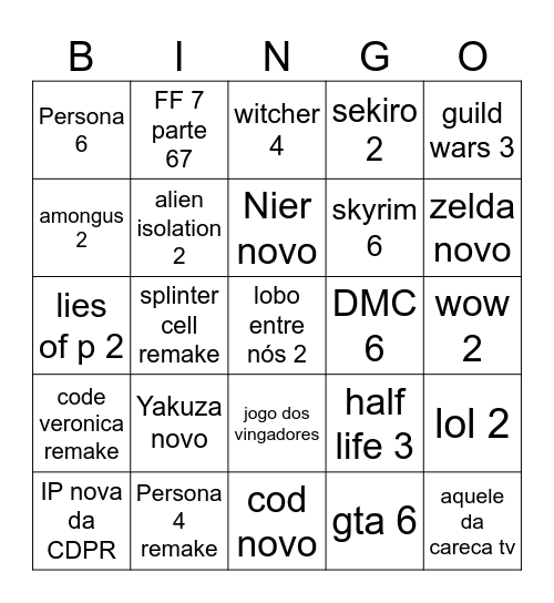 Bingo Card - Summer Game Fest 2026 Bingo Card