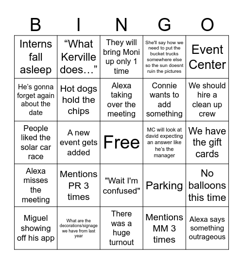 BASH meet Bingo Card