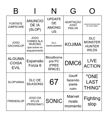 Summer Game Fest 2026 Bingo Card