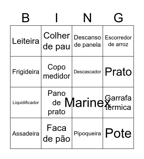 Bingo da Cau Bingo Card