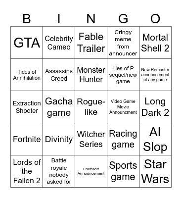 Summer Games 2026 Bingo Card