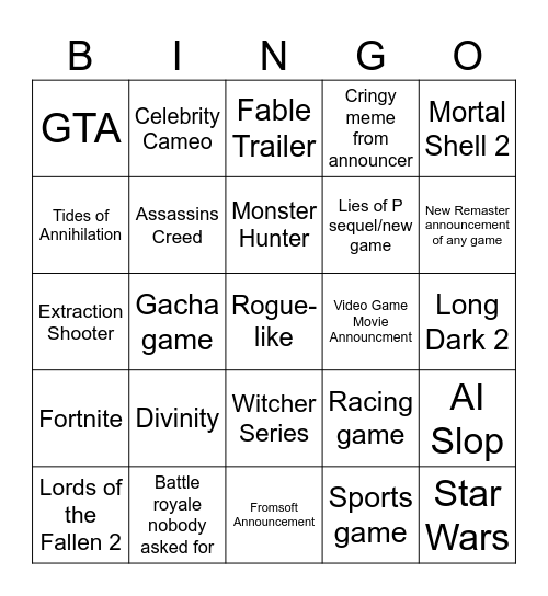 Summer Games 2026 Bingo Card