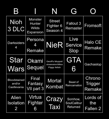 Summer Games Fest Bingo Card