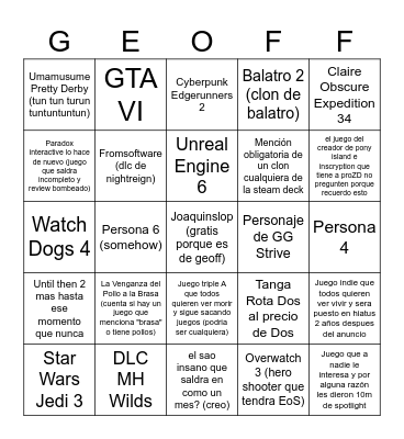 Sumer Gay Fest Bingo Card