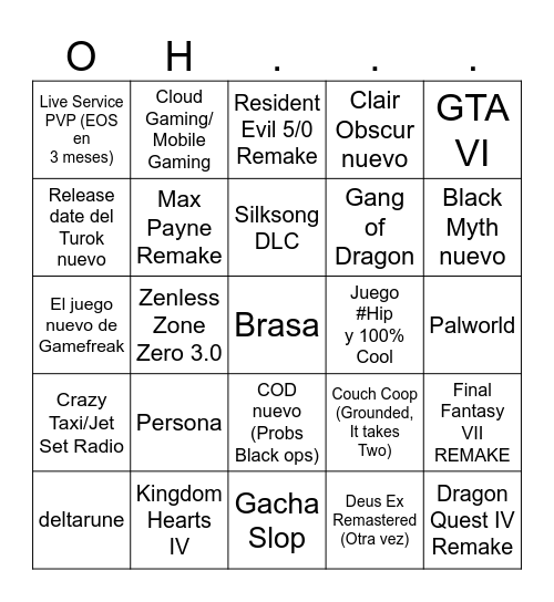 Summer Game Fest Bingo Card