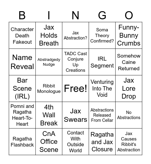 The Last Act Predictions Bingo Card