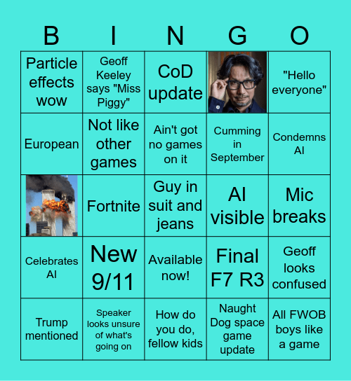 Summer Game Fest bingo Card