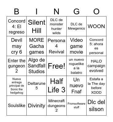 Summer game fest 2026 Bingo Card