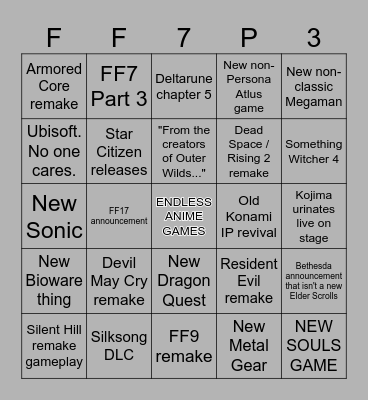 Summer Games Fest Bingo Card