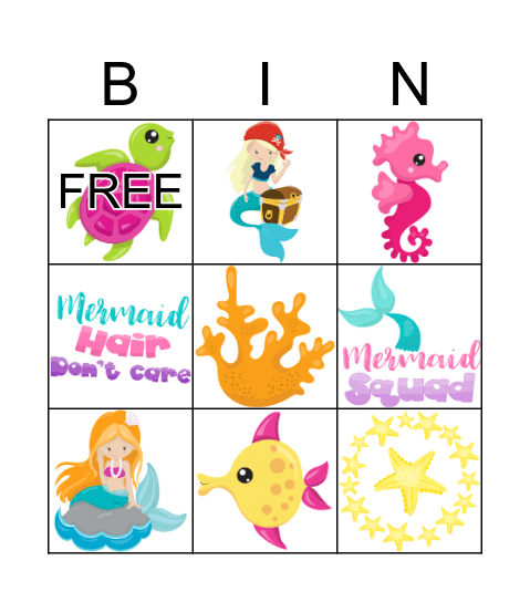 Mermaid Bingo Card