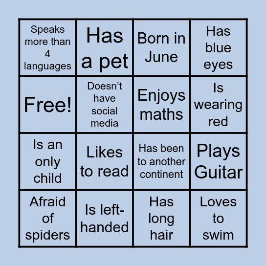 The Bingo Challenge Bingo Card