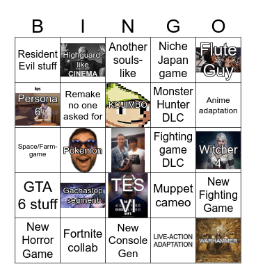 Summer Game Fest 2026 Bingo Card