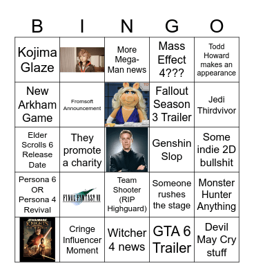 Summer Games Fest 2026 Bingo Card