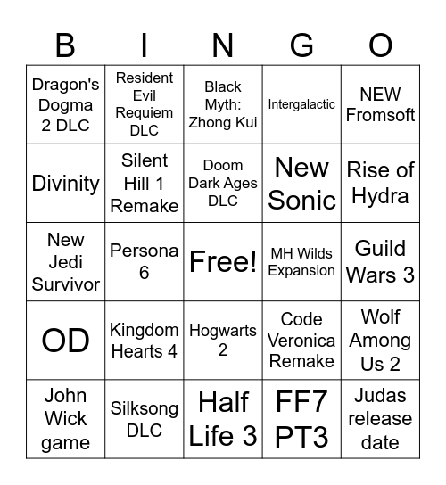 SGF 26 Bingo Card
