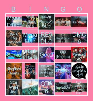 Summer Games Fest 2026 Bingo Card