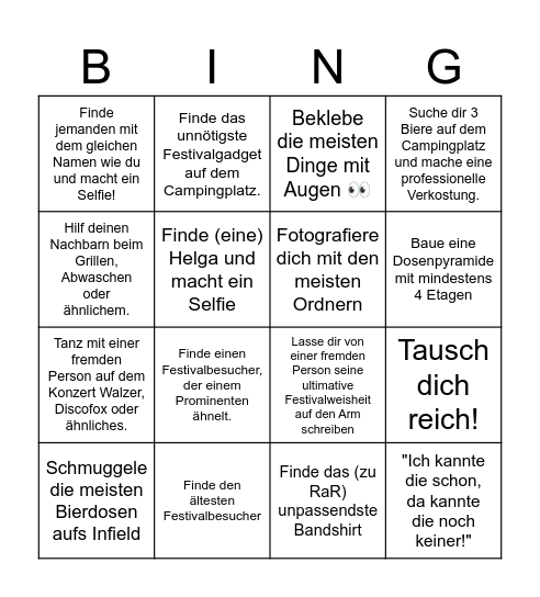 Festivalolympiade Bingo Card
