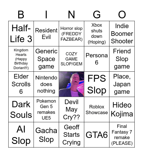 Summer Game Fest Bingo Card
