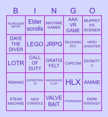 SUMMER GAME FEST 2026 Bingo Card