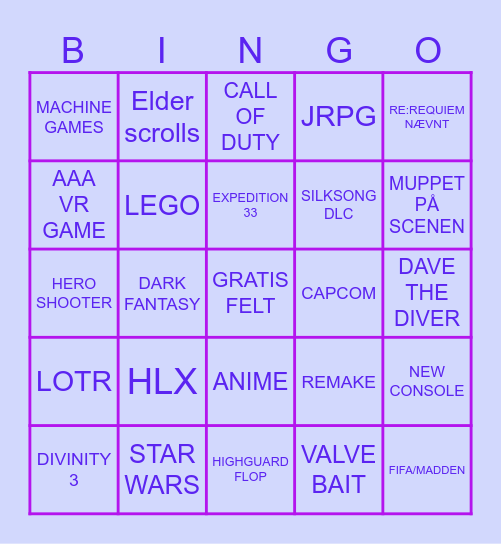 SUMMER GAME FEST 2026 Bingo Card