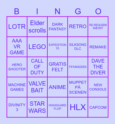 SUMMER GAME FEST 2026 Bingo Card