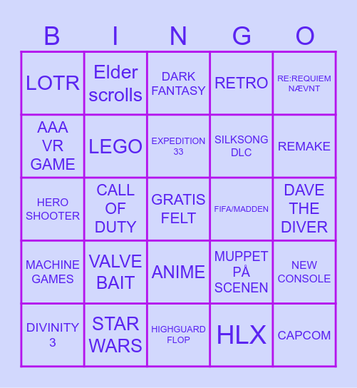SUMMER GAME FEST 2026 Bingo Card