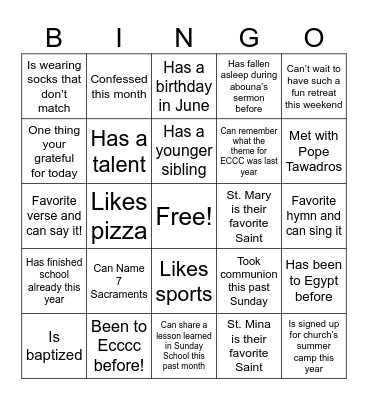 Find Someone Who…. Bingo Card