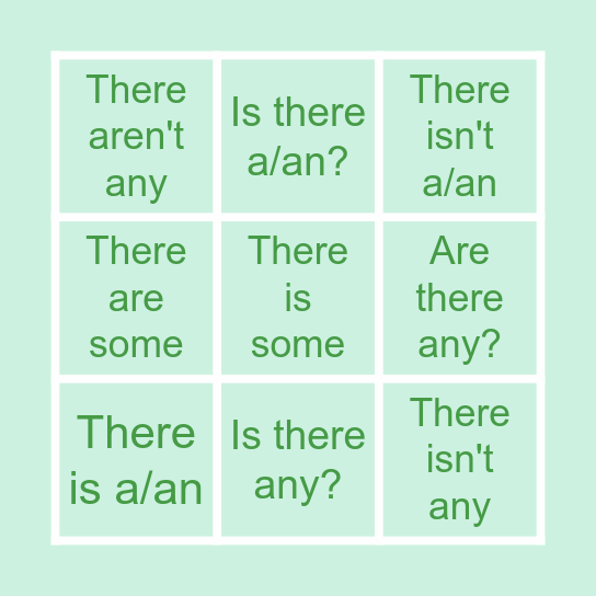 There is/are Bingo Card