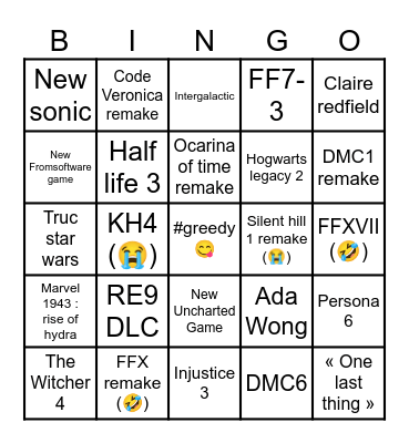 Summer Game Fest 2026 Bingo Card