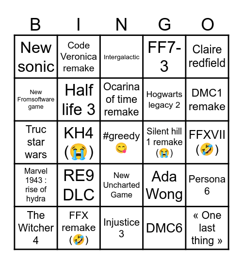 Summer Game Fest 2026 Bingo Card