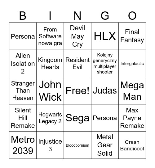 Summer Game Fest 2026 Bingo Card