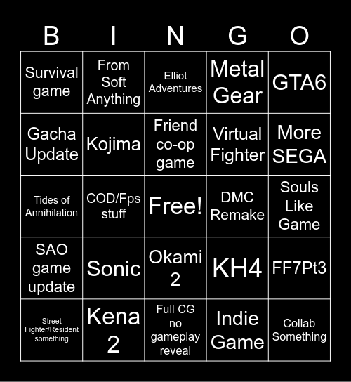 DONT LET UR DREAMS BE DREAMS ~ PART 2 Bingo Card