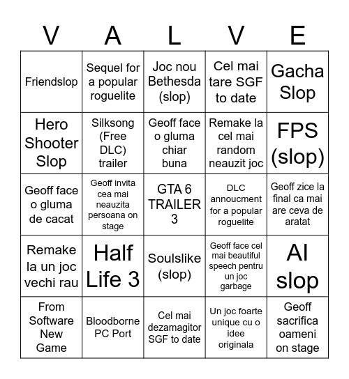 Summer Game Fest 2026 BINGO Card
