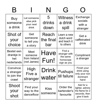 Amsterdam pub crawl Bingo Card