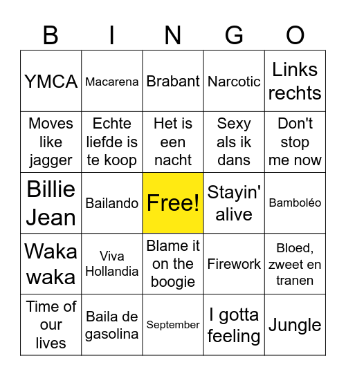 Hiep Hiep Bingo! Bingo Card