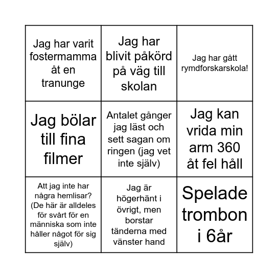 SEG Bingo! Bingo Card