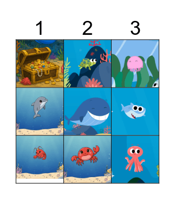Sea Animals Bingo Card