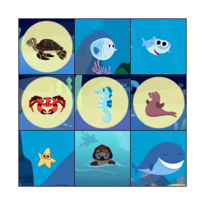Sea Animals Bingo Card