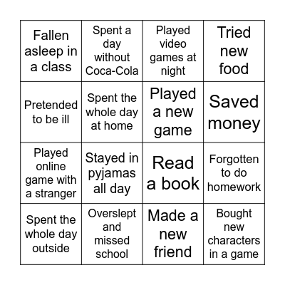 Have you ........ this year? Bingo Card