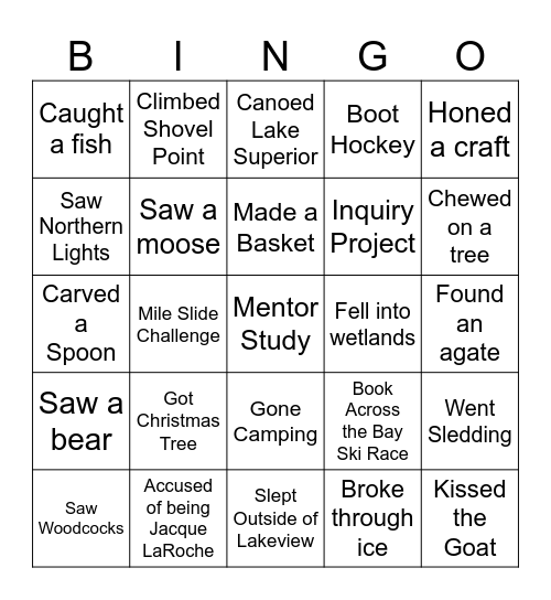 Graduation Bingo Card