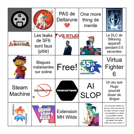 Summer Game Fest 2026 Bingo Card