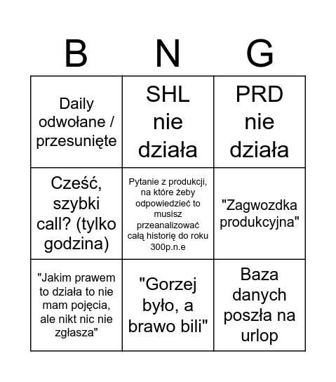 Bingo consultant/developera Bingo Card