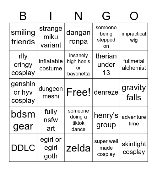 comiccon 2026 Bingo Card
