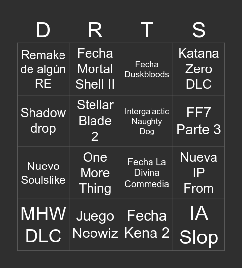 Conferencias No-E3 Bingo Card