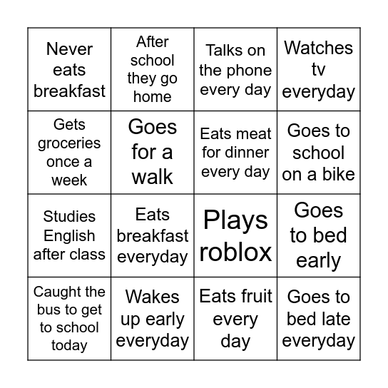 Find someone who... Bingo Card