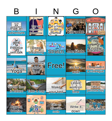 Low Cortisol Bingo Card