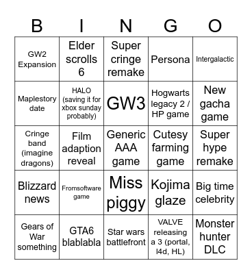 SGF 2026 Bingo Card