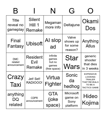 Summer Gaming Festivalities Bingo Card